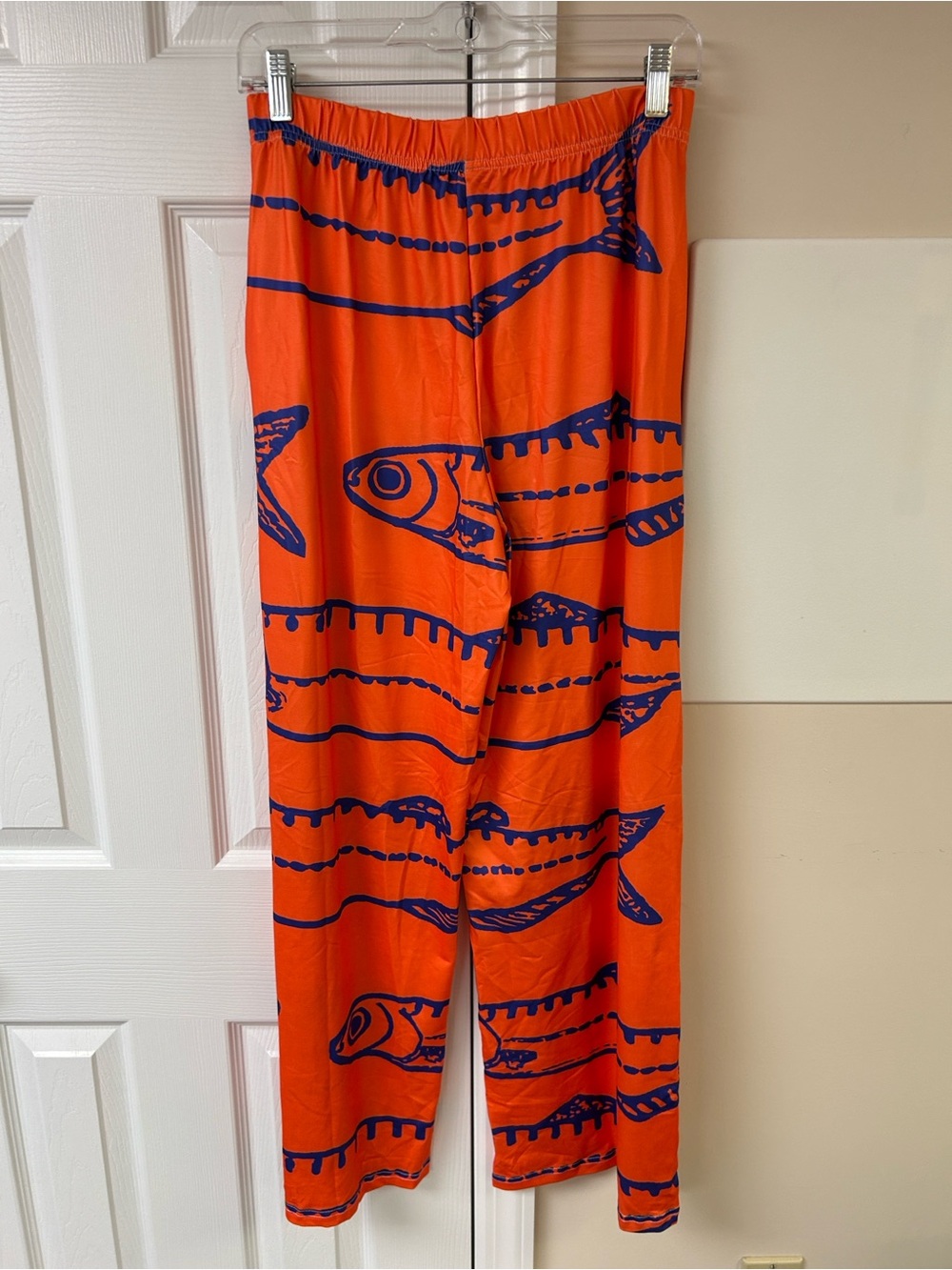 Unbranded bright orange wide-leg casual fish pants